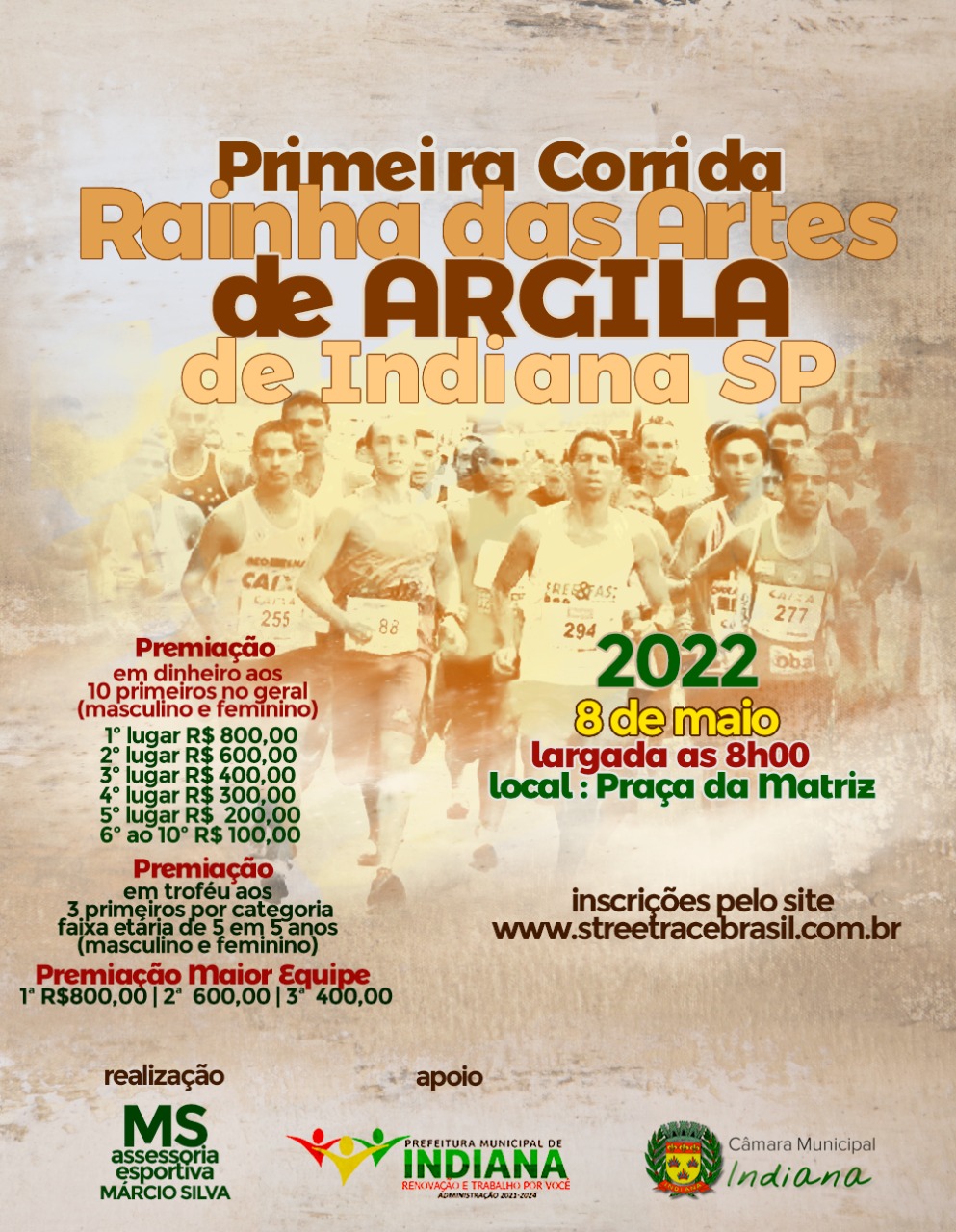 1º CORRIDA RAINHA DAS ARTE  DE ARGILA DE INDIANA